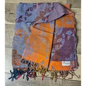 Corrierildo VintageItalian Wool Fringe Blanket Scarf Winter Shawl Multicolor